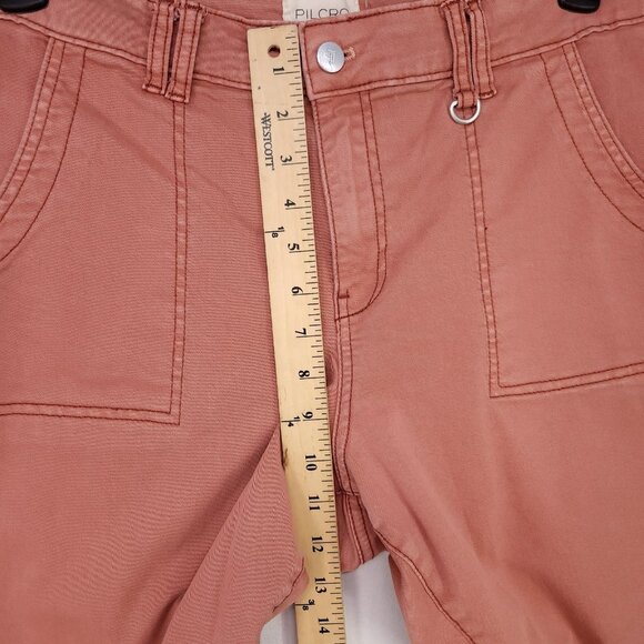 Pilcro Utility Pants Womens Size 33 Slim Straight Leg Raw Hem Chino Ankle - Picture 7 of 14